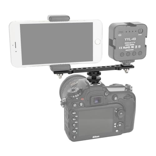 CAMVATE Bar Arm with Dual 1/4"-20 Camera Screw Mount & Shoe Adapter - 3483