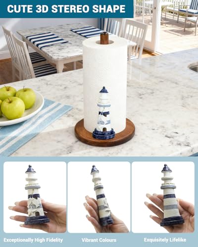 Lighthouse Paper Towel Holder, Nautical Coastal Beach Countertop Decor Lighthouse