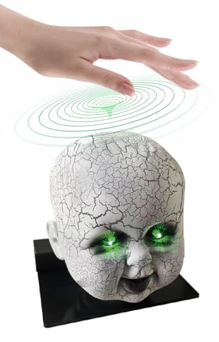 Green Creepy Doll Head EMF Device by Magical Magic House for paranormal ghost hunting