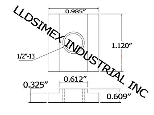 4PC Set T-Slot Nut Black Oxide Finish 1/2-13 Threads Table Slot 5/8 (Pack of 2) 1/2"-13 TABLE SLOT: 5/8 (Pack of 2)