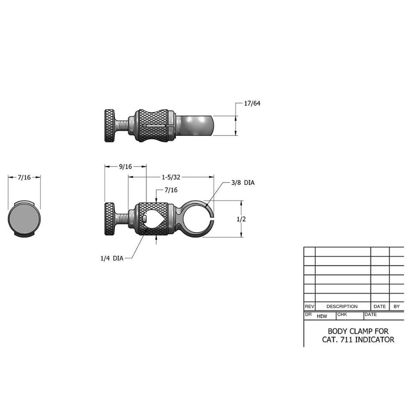 [Australia - AusPower] - Starrett Body Clamp for Last Word Dial Test Indicators - Fits 1/8" x 1/4" Diameter Rods, Compatible with Series 711 - PT07101F 