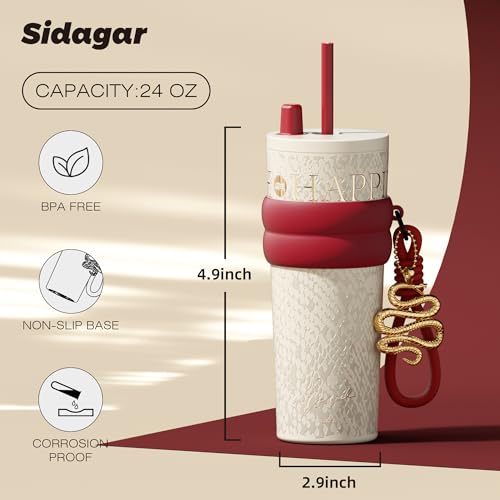 24 oz Ceramic Lined Insulated Stainless Steel Tumbler, Pearl White