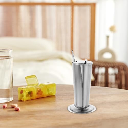 BETOOKY Stainless Steel Instrument Holder - Tapered Tweezers Container Sterilization Bottle Storage Box for Laboratory Cosmetic Tattoo Hairdressing Supplies - Portable and Easy to Clean