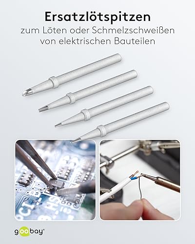 Replacement Soldering Tip Set for Soldering Station AP 2, 4 Stunning Colours, Soldering Tip Set, 4-piece for AP2, For Ø 4.8 mm, Single