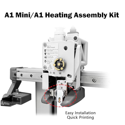 HzdaDeve Heating Assembly Kit for A1 Mini / A1 Ceramic Thermal Insulation Block Heating Component with Heating Cartridge and Thermistor Temperature Sensor Thermal Insulation Base Clip for Bambu Lab Upgrade Heating Assembling Kit