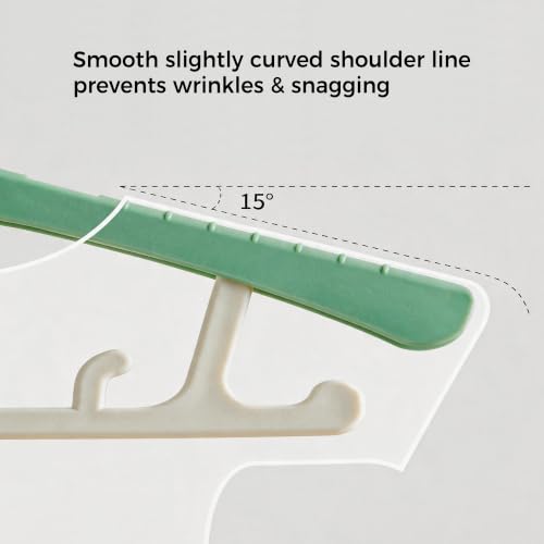 20 Pack Baby Clothes Hangers, Non-Slip and Extendable Toddler Hangers, 11-14 Inches Adjustable Plastic Kids Closet Hanger, Suitable for Infant Girls, Boys, Newborn and Children (Green) Green 20pc