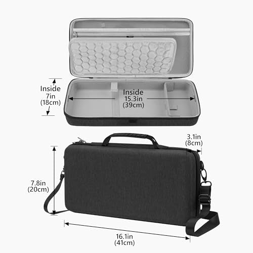 GEEKRIA Audio Interface Carrying Case, Compatible with SONICWARE Liven Ambient Ø / 8bit Warps/MEGA SYNTHESIS/Texture Lab/XFM/Lofi-12, EVA Hard Shell Portable Travel Bag (Dark Gray)