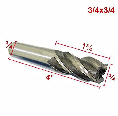 [Australia - AusPower] - Luomorgo 4 Flute Full Grinded Sqaure Nose End Mill Cutter 3pcs (5/8 3/4 7/8 Blade Diameter) 5/8 3/4 7/8-3pcs 