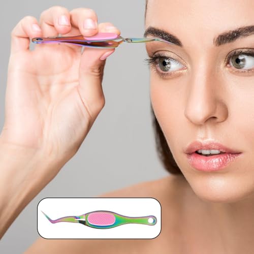 Set of 4 Tweezers Tools, Curved Tweezers, Stainless Steel Tweezers, Multifunctional Tweezers, Suitable for Beauty, Manicure, Jewelery Making