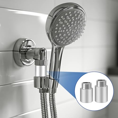 5 Piece Tap Extension 1/2 Inch Stainless Steel Extension Fitting 10/15/20/25/30 mm Tap Extension Water Connection Extension Thread Fitting for Taps Corner Valves Shower Heads