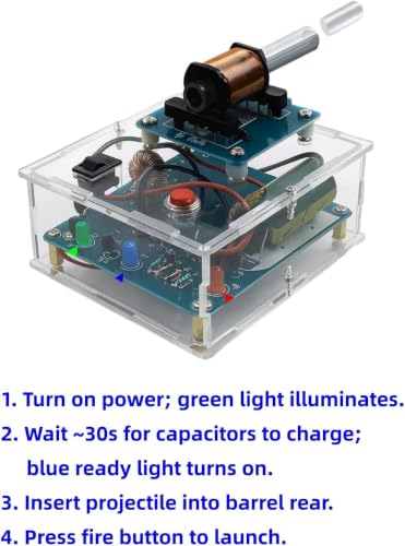 DIY Coilgun Soldering Exercise Set, Electromagnetic Transmitter, Electronic Kit, Shooting Game Set, Soldering Kit, DIY Kit Electronic Kit, Shooting Game Soldering Kit, Mini Voltage Converter Module