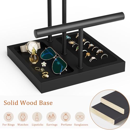 SZQINJI Jewelry Holder Organizer Bracelet Holder Display Stand 3 Tier Black