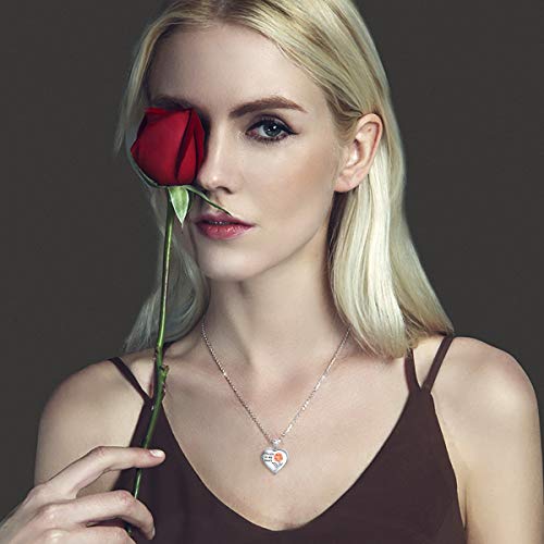 Urn Necklaces for Ashes for Women Girls Cremation Jewelry 925 Sterling Silver Eternity Memorial Forever in My Heart Ashes Keepsake Necklace Rose Flower