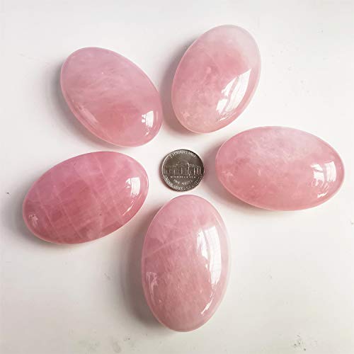 Natural Rose Quartz Oval Palm Pocket Healing Crystal Massage Spa Energy Stone,Healing Crystal for Therapy Geometry Chakra Balancing Pink-rose Quartz