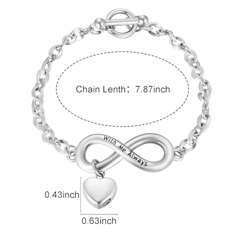 XIUDA Cremation Necklace Urn Bracelet for Ashes Memorial Cremation Jewelry
