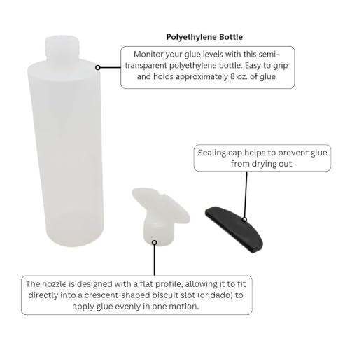 Big Horn 19042 8 oz Biscuit Slot Glue Bottle with Precision Nozzle & Cap