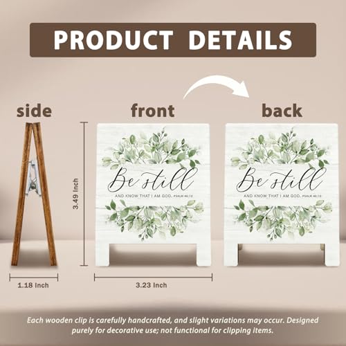 Inspirational Christian Desk Decor, Bible Verse Desk Sign, Christian Gifts for Women Men, Be Still and Know That I Am God Religious Wooden Plaque Sign for Office Decoration Cubicle Accessories 01-Bible(Office04)