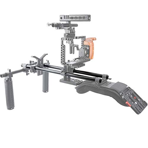 NICEYRIG 15mm Shoulder Rig Pad with railblock, 16'' Aluminium Rod for DSLR Camera Cinema Camcorder Shoulder Support System
