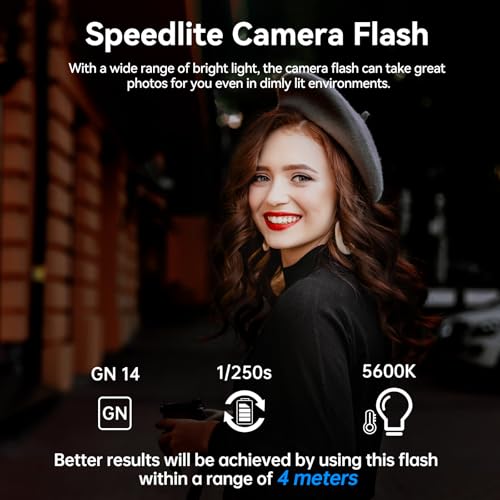 Takerers Camera Flash, Mini Flash Speedlite with GN14, 22 Levels Flash Power, CCT 5600K, M/S1/S2 Optical Control Compatible for Sony/Canon/Fuji/Nikon/Panasonic/Olympus Camera