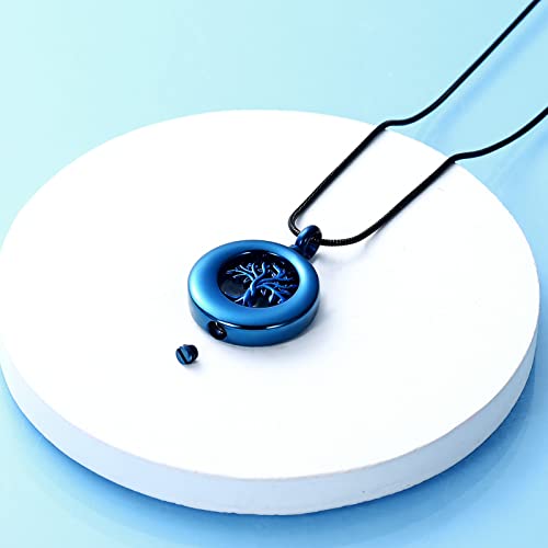 Hearbeingt Cremation Jewelry Urn Necklace for Ashes for Women Men, Circle of Life Eternity Memorial Pendant Ash Jewelry