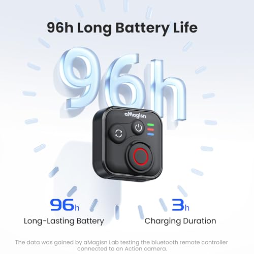 YDW Wearable Bluetooth Camera Remote Compatible with Insta360series, GoPro Series, DJI Series, Smartphones - Splash Proof, Rechargeable,Wireless 50M Remote Control Range