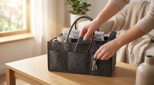 IDEA HOME AVR Felt Bag SORT.IT Organiser with Compartments Foldable 15 L