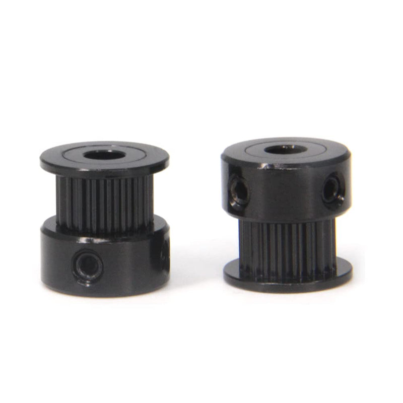 [Australia - AusPower] - Zeberoxyz 10pcs/set GT2 Pulley Wheel 20 Teeth 5mm Bore Black Aluminum Timing Belt Idler Pulley for 3D Printer 6mm Width Timing Belt (20T-5mm Bore-Black) 20T-5mm Bore-Black 
