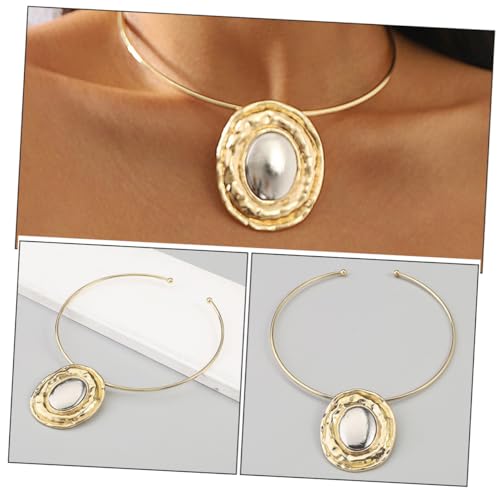 BESTYASH Exaggerated Necklace for Woman Vintage Alloy Retro Necklace Cool Jewelry for Punk Style Occasion