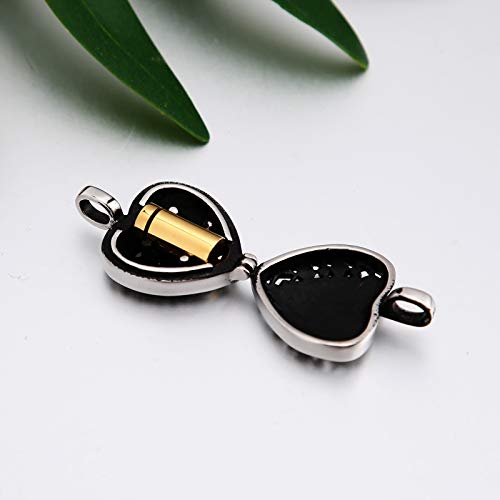 Beydodo Personalized Heart Cremation Urn Necklace for Ashes Always in My Heart Memory Necklace Gift with Funnel Kit Style 1