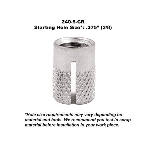 E-Z LOK flush plastic thread inserts, 5/16-18, pack of 5 nut inserts