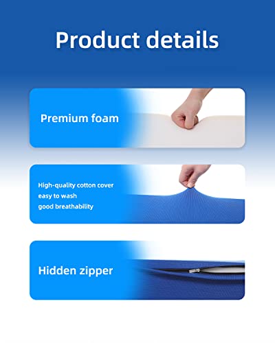Fanwer Positioning Wedge Pillow for Side Sleeping (3 in 1), 40 Degree Triangle Bed Wedges & Body Positioners for Back Pain, Preventing Bedsores, After Surgery, Knees Elevated, Pregnancy Sky Blue 19.69in