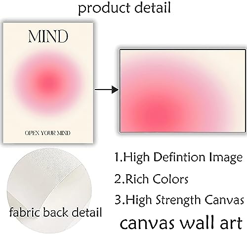 Mind Body Soul Positive Aura Canvas Prints - Trendy Gradient Spiritual Wall Art for Room Aesthetic - Living Room Posters 12*16inch*3 Unframed 16"L x 12"W Mind Heart Soul