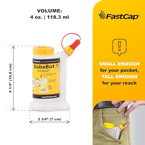 FastCap BabeBot 4-ounce wide mouth glue bottle, adhesive dispenser accessory
