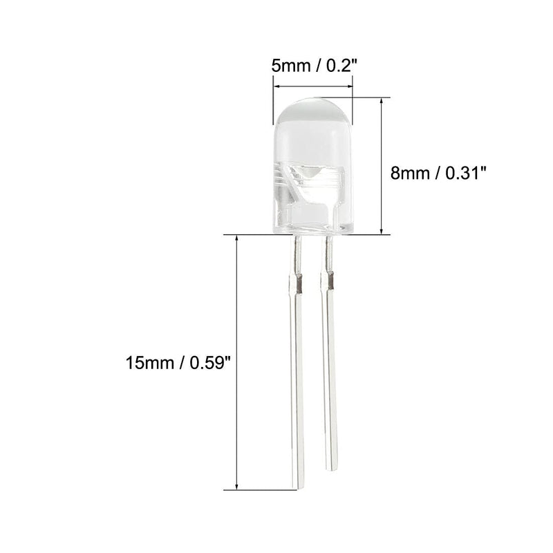 [Australia - AusPower] - uxcell 30pcs 5mm 940nm Infrared Emitter Diode DC 1.5V LED IR Emitter Light Emitting Diodes Clear Round Head 