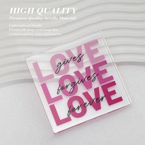 Magenta Love Inspirational Figurine 4x4 Inch Desk Decor Magenta