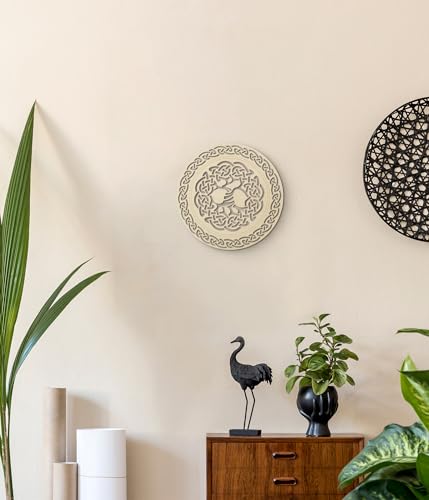 Fourth Level MFG 12" Tree of Life, Ancient Celtic Wood Wall Art, Physical and Spiritual Connection Symbol, Sacred Gaelic Sculpture for Hanging Home Decor Celtic Knot Tree of Life