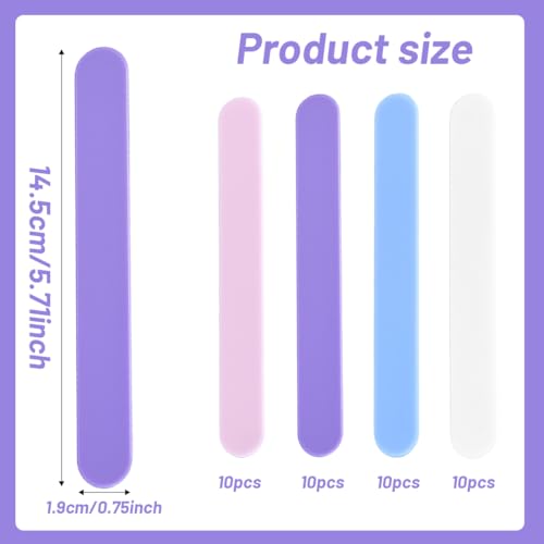 Pack of 40 Plastic Tongue Depressors Mouth Depressors for Adults and Children Versatile Plastic Sticks for Crafts PP Hair Wax Sticks Ice Sticks Waxing (4 Colors)