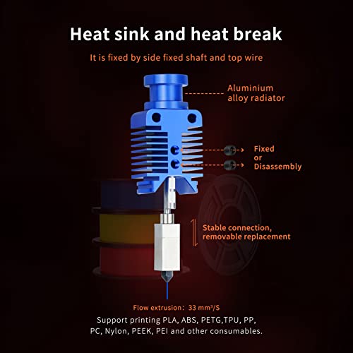Upgrade Ceramic Heating Core CHC Hotend 24V Copper Heater Block Titanium Heatbreak Improved Nozzle Compatible with Voron 2.4 Ender 3 V2 Pro CR10 Ender 5 Pro/Plus Ender 6 3D Printer