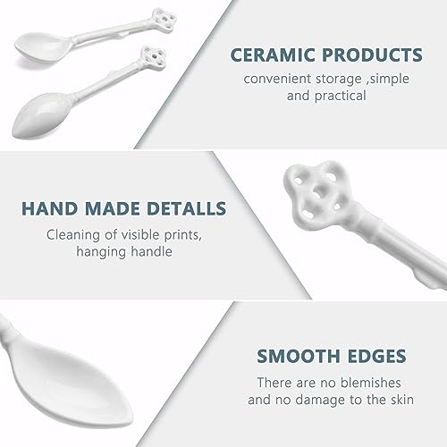 Espresso Spoons Set of 12, Ceramic Coffee Spoons, Demitasse Espresso Spoons White