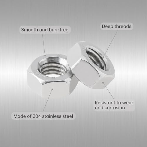 5Pack M8-1.25 x 250mm Fully Threaded Rod Studs, CLAHJQX 304 Stainless Steel Length Fully Threaded Screw Rod for Anchor Bolts/Clamps/Hangers Beaded Garden Stake Rods U Bolts with M8 Hex Nuts