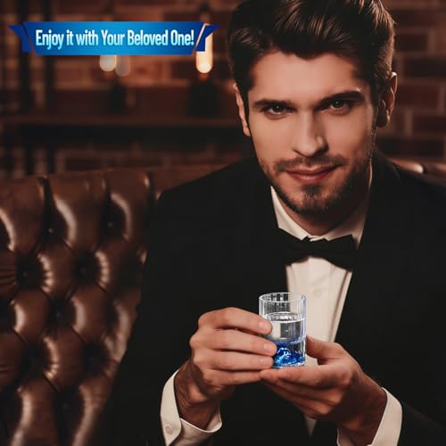 DUJUST Shot Glasses with Blue Mountain (1.5oz), Crystal Shot Glass Set Decorated with Blue Mountain, BPA-Free & Lead-Free, Perfect for Décor & Collection, Gift Choices - 6 pcs Blue Mountain - 6pcs