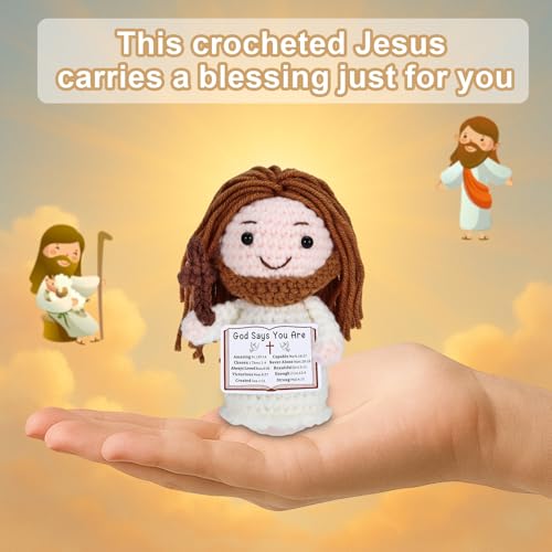 Jesus Crochet Doll Baptism Christian Gifts for Women Men Senior 2027 Gift