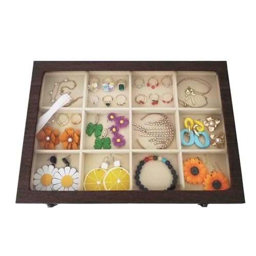 12 Grids Jewelry Organizer Box Womens Leather Bracelets Storage Box 12 Grids