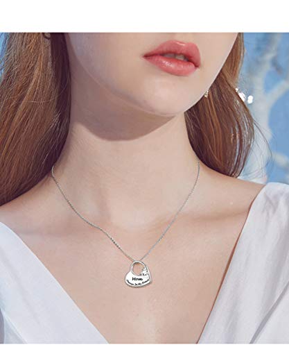 Flyow Cremation Urn Necklace for Ashes for Mom S925 Sterling Silver Keepsake Urn Jewelry Memorial Pendant Necklace for Women