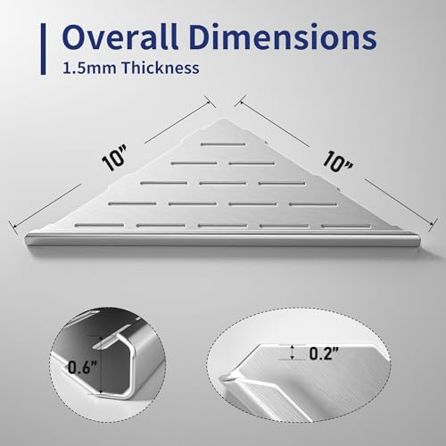10'' Corner Shower Shelf 2PCS Silver 10''