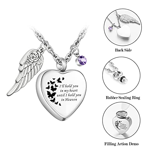 XIUDA Cremation Urn Necklace for Ashes Memorial Cremation Jewelry