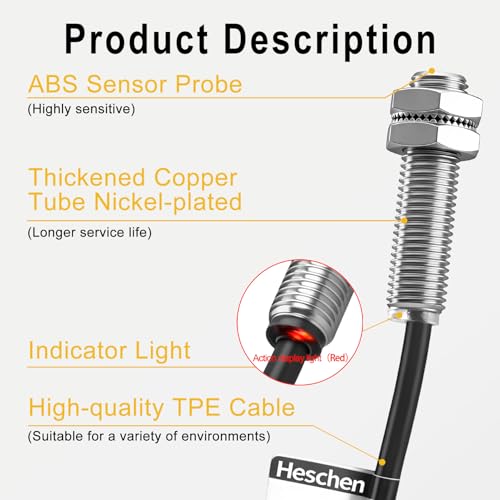 Heschen PR08-1.5DO Inductive Proximity Sensor Cylindrical Type DC 12-24V 2-Wire NO (Normal Open) CE