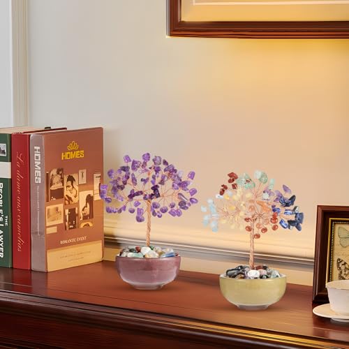 7 Chakra Crystal Tree Healing Wealth Luck Home Office Decor Gift 7 Chakras Vase Tree-2