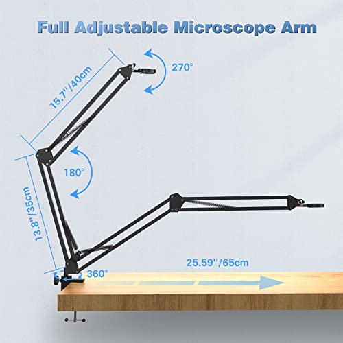 Hayve Microscope Arm Stand，Adjustable Metal Bracket with Clamp 1.65（For MS1,MS3)