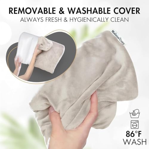 Beige inflatable wedge pillow by Maison Cozy for travel, leg elevation, and sleep support, with a soft fabric cover.